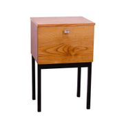 Table de chevet du milieu du siècle par UP Závody, table de nuit en noyer avec rangement.