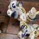 Griffon candlesticks in Old Rouen earthenware