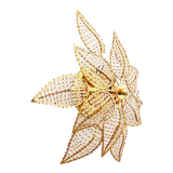 Brass and crystal flush mount ceiling or wall light by Palwa