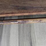 Antique carved wooden tray with openwork handles and edges