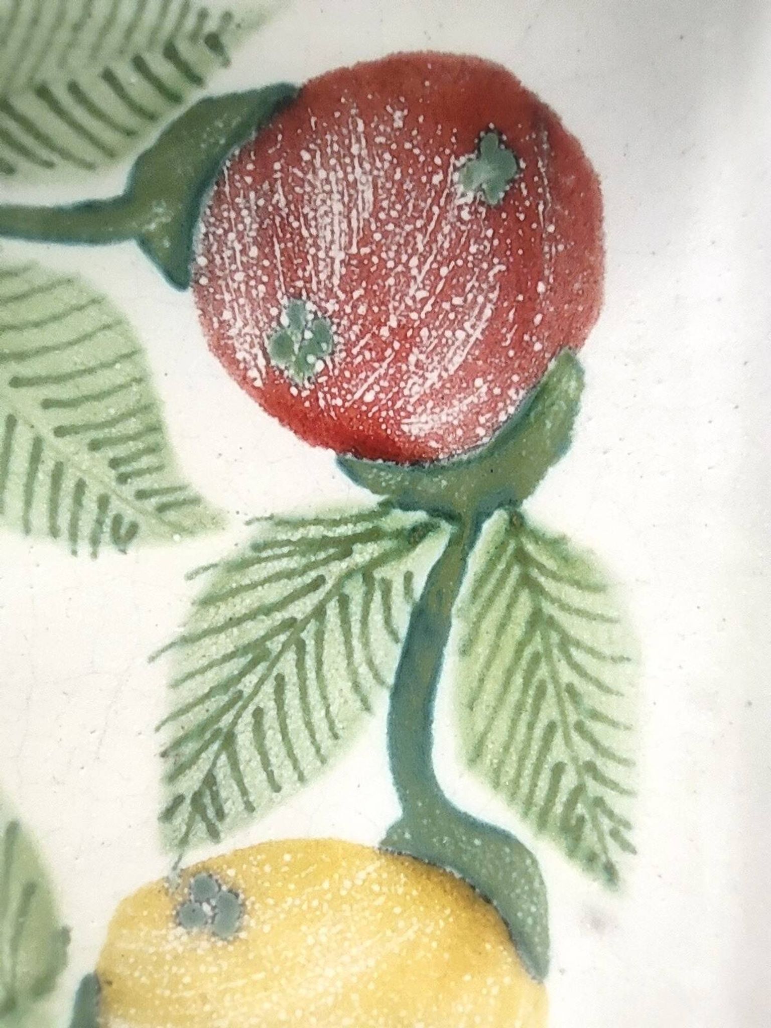 Ensemble de six assiettes carrées vintage en faïence fabriquées à la main par De Simone, Italie