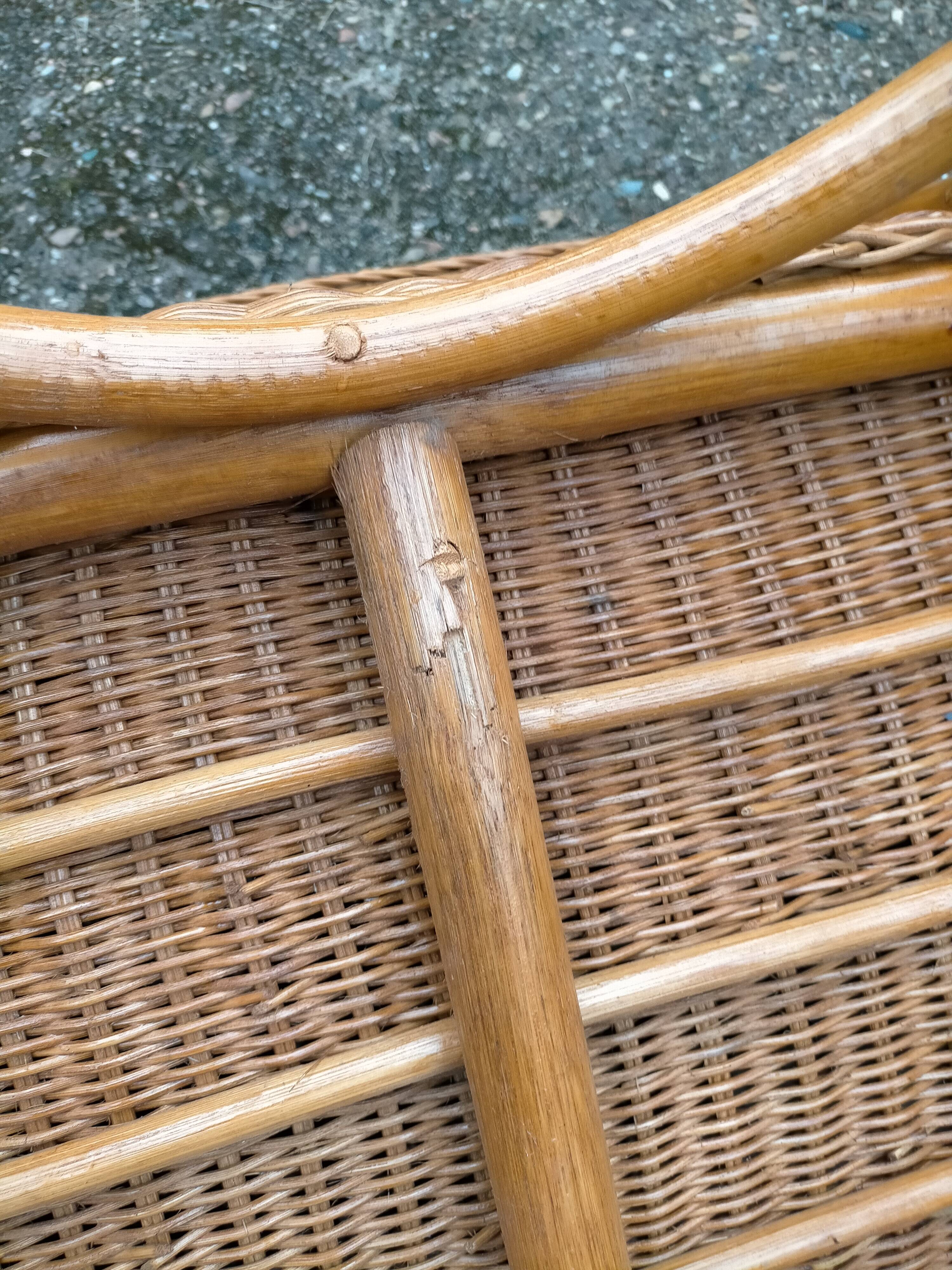 Vintage rattan bench