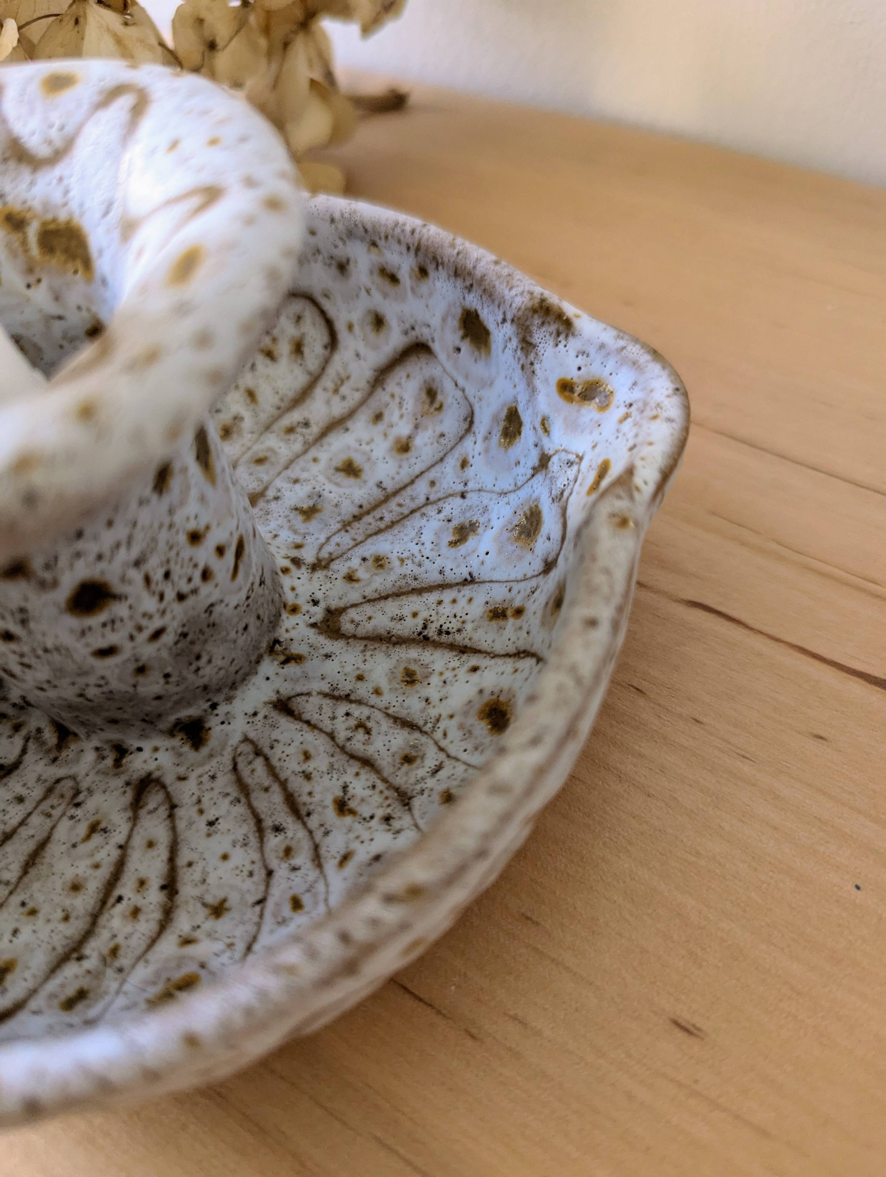 Ceramic candle holder signed Jean Austruy