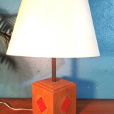 Scandinavian lamp in wood and ceramic, 1970s