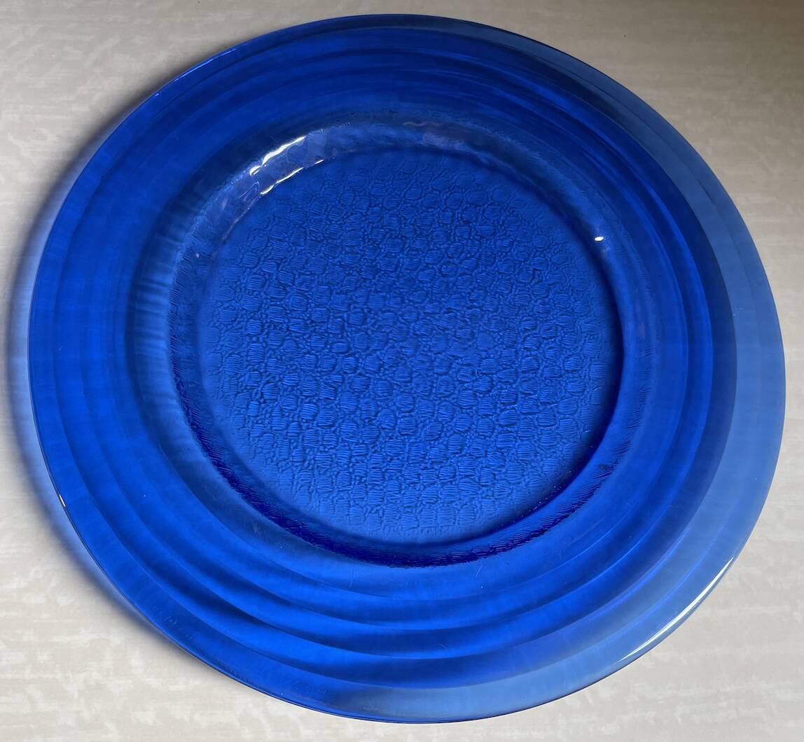 Blue Klein glass plate