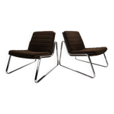 Set of two Drabert chrome lounge chairs by Gerd Lange, 1970