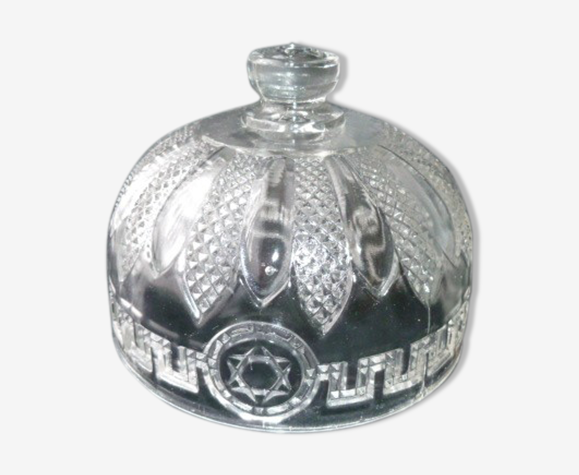 Old cheese bell made of molded pressed glass