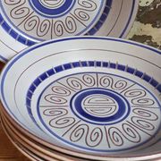 Cinq assiettes creuses céramiques M.B.F.A  PORNIC vintages service Daphné