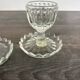 Set of 3 Vintage Glass Egg Cups in Diamond Point Style