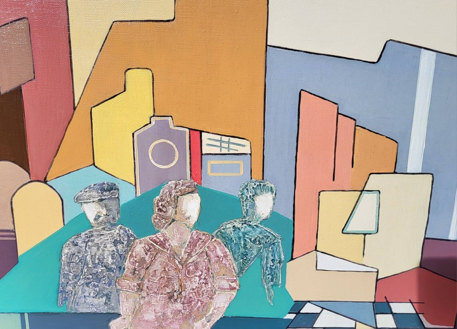 20th Century Vintage Abstract Oil on Canvas Signed Painting