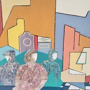 20th Century Vintage Abstract Oil on Canvas Signed Painting