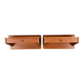 Paire de tables de chevet à tiroir en teck par Omann Jun pour Møbelfabrik, Danemark, 1960
