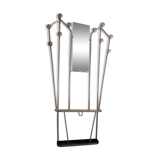 Vintage aluminum wall coat rack.