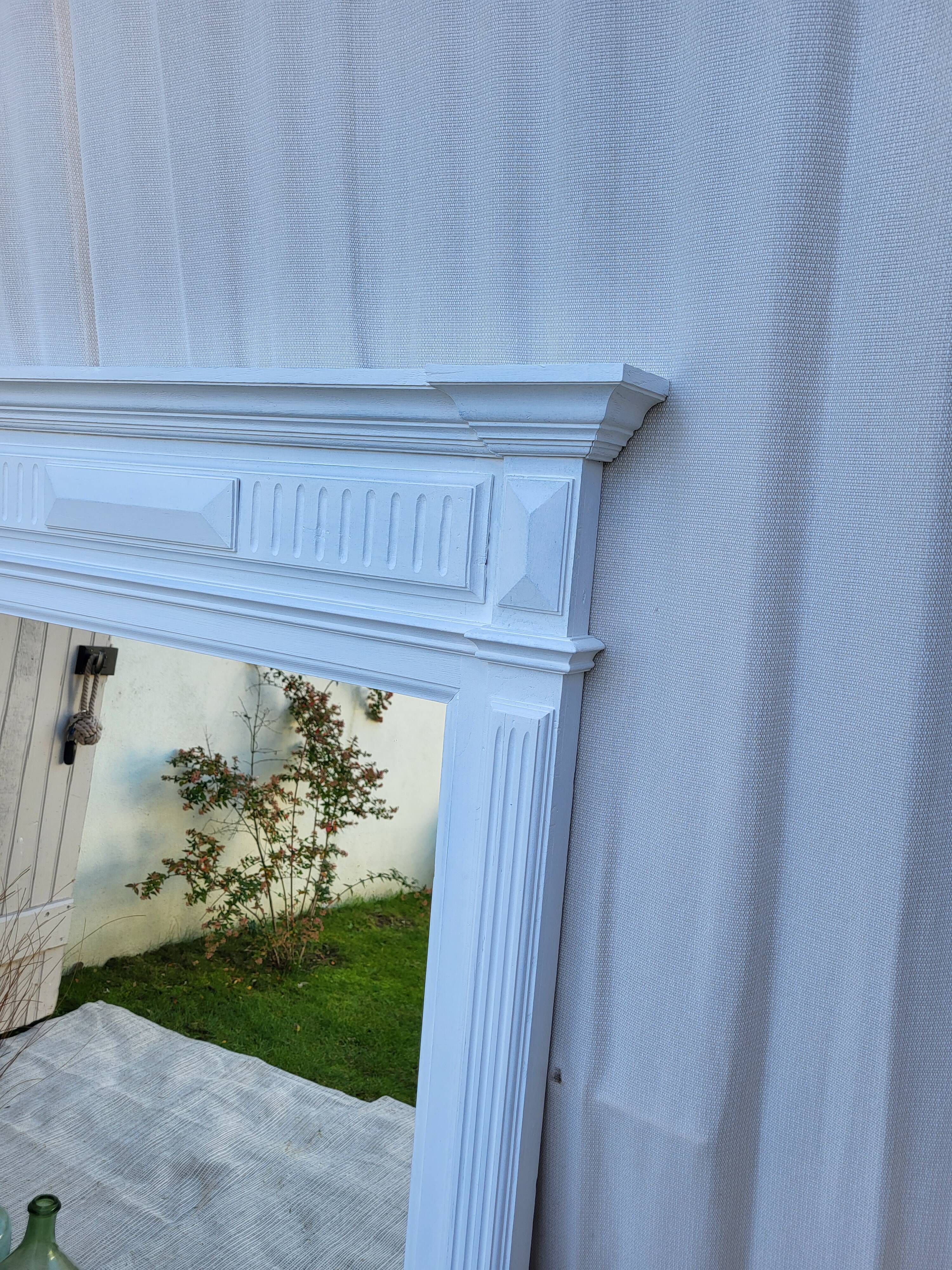 Old matt white mirror