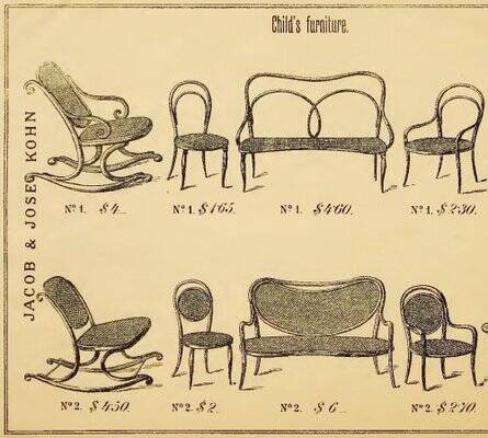 JJ Kohn, caned bistro chair for children, circa 1900