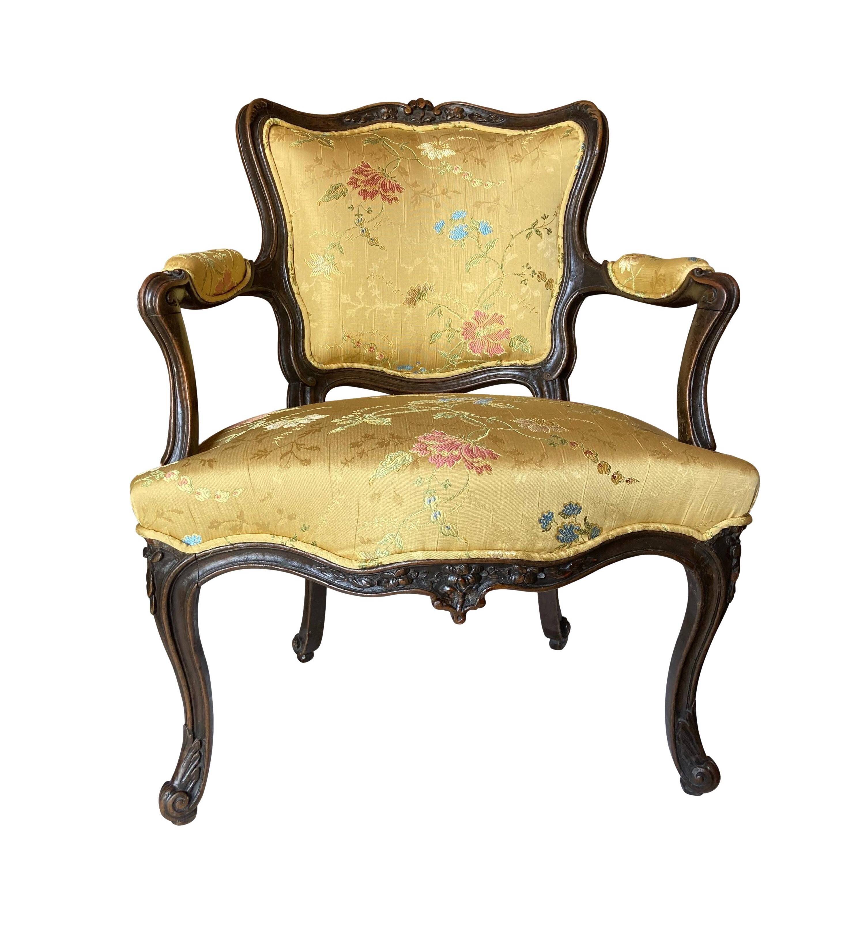 Pair of Louis XV period armchairs