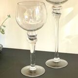 Duo of xl tealight holders in vintage crystal