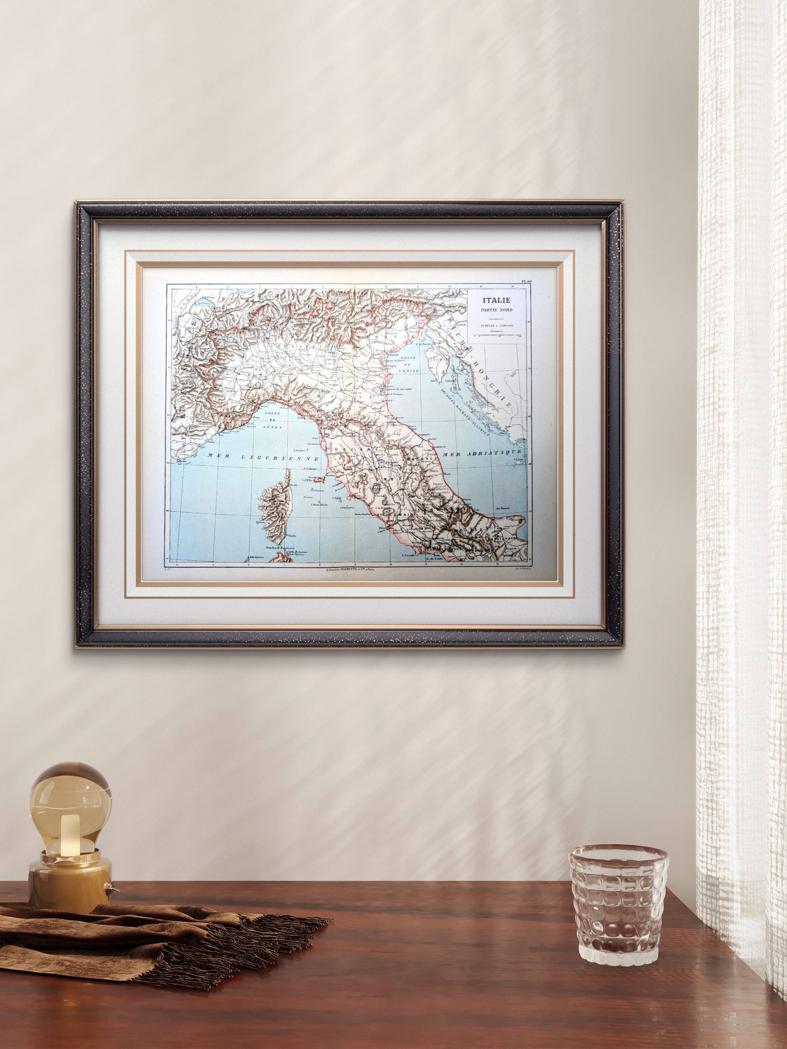 Northern Italy, historical map, 1887.