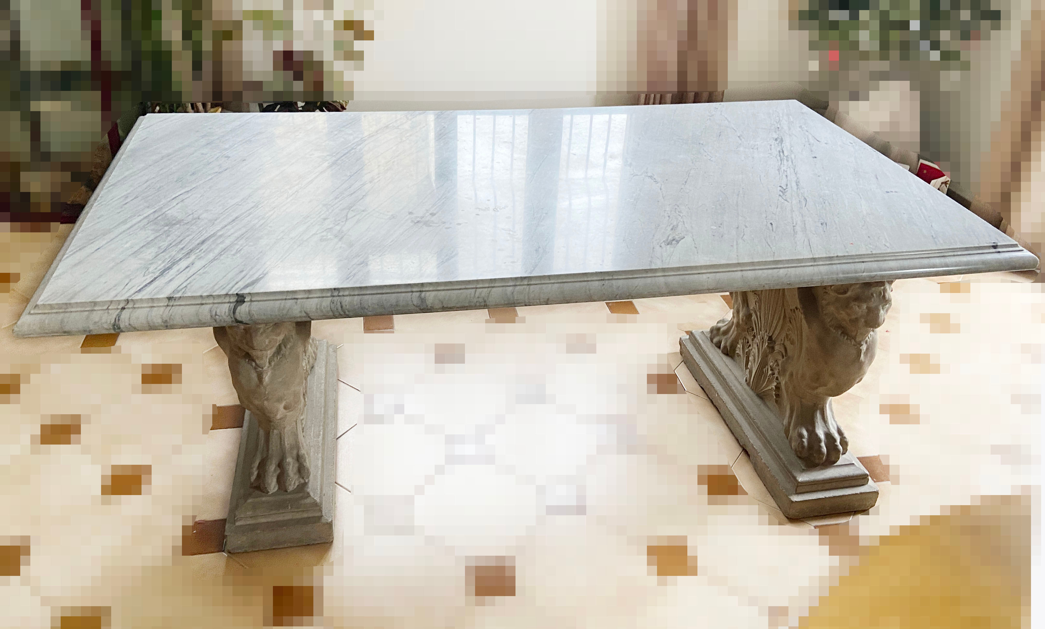 Jean-Charles Moreux style marble and stone table