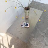 Handcrafted metal coffee table from the 1970s