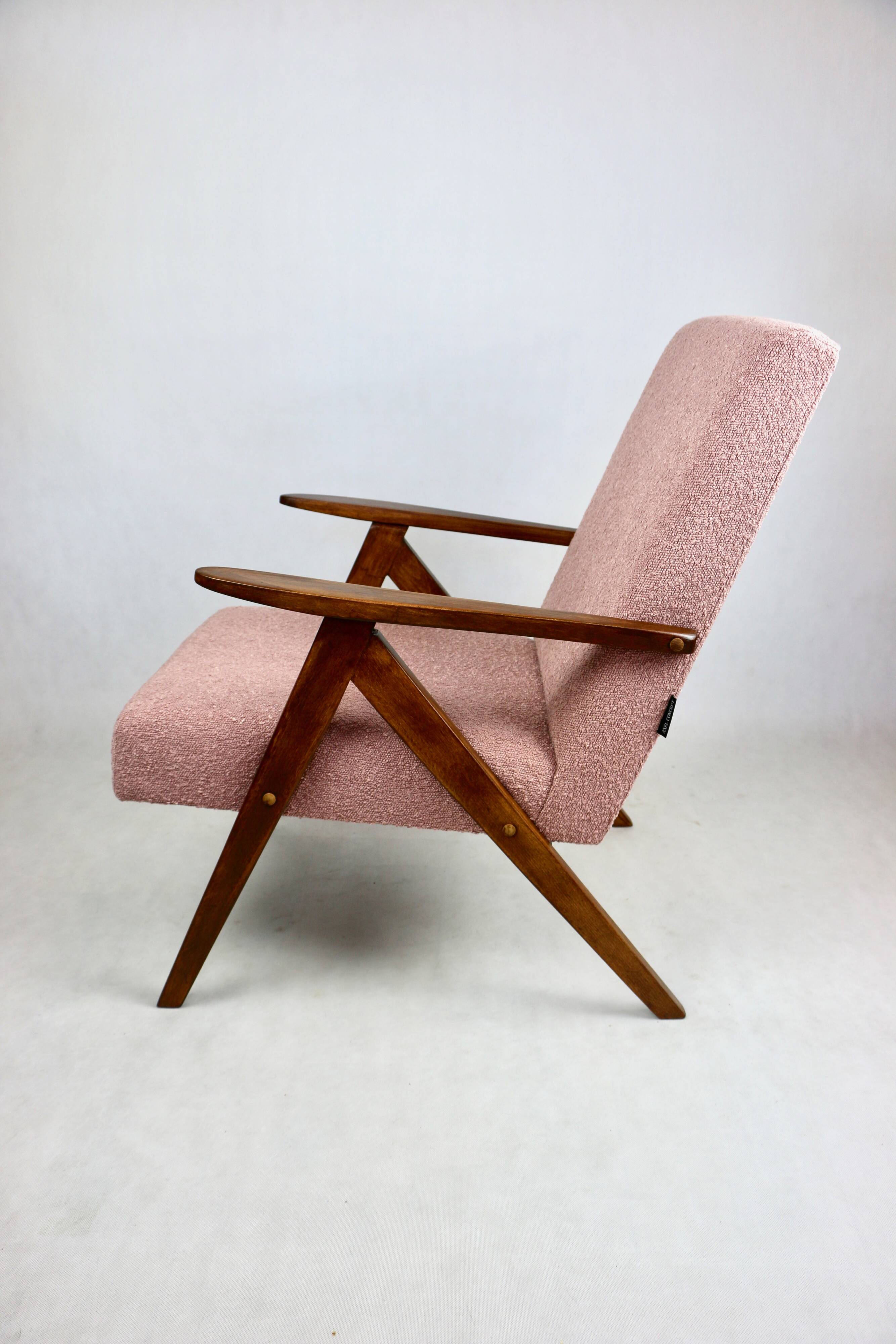 Vintage armchair B-310 VAR pink structural boucle 1970s - 2 pieces available