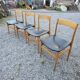 4 Scandinavian beech chairs from the 1960s.