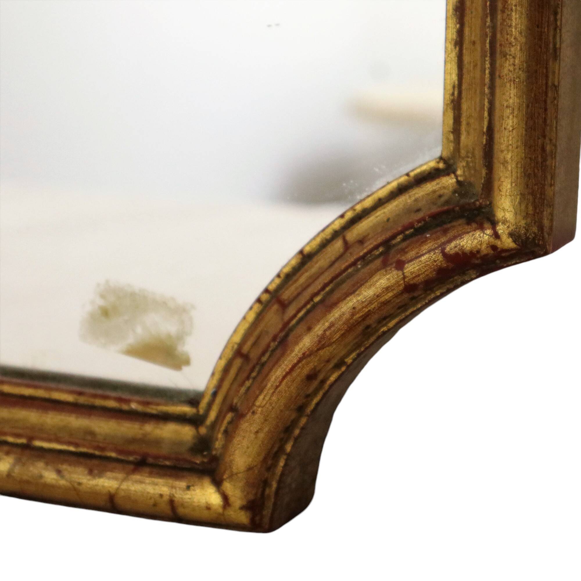 Deknudt Narrow Hall Mirror Gold Gilded Classic Acanthus Crown 138cm