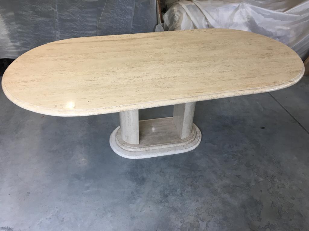 Table en travertin, italienne, circa 70