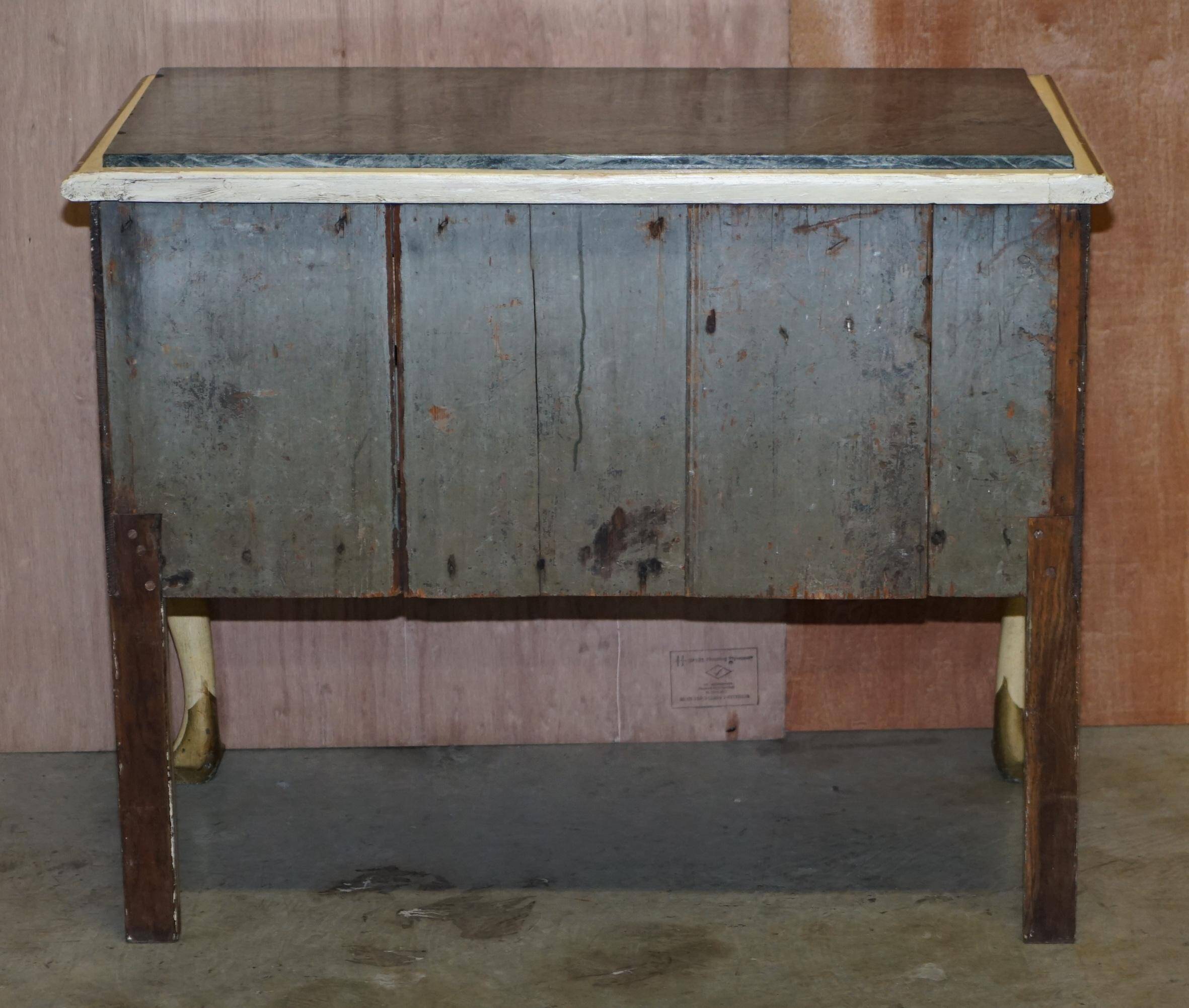 Chinoiserie Buffet with Marble Top in Chippendale Style