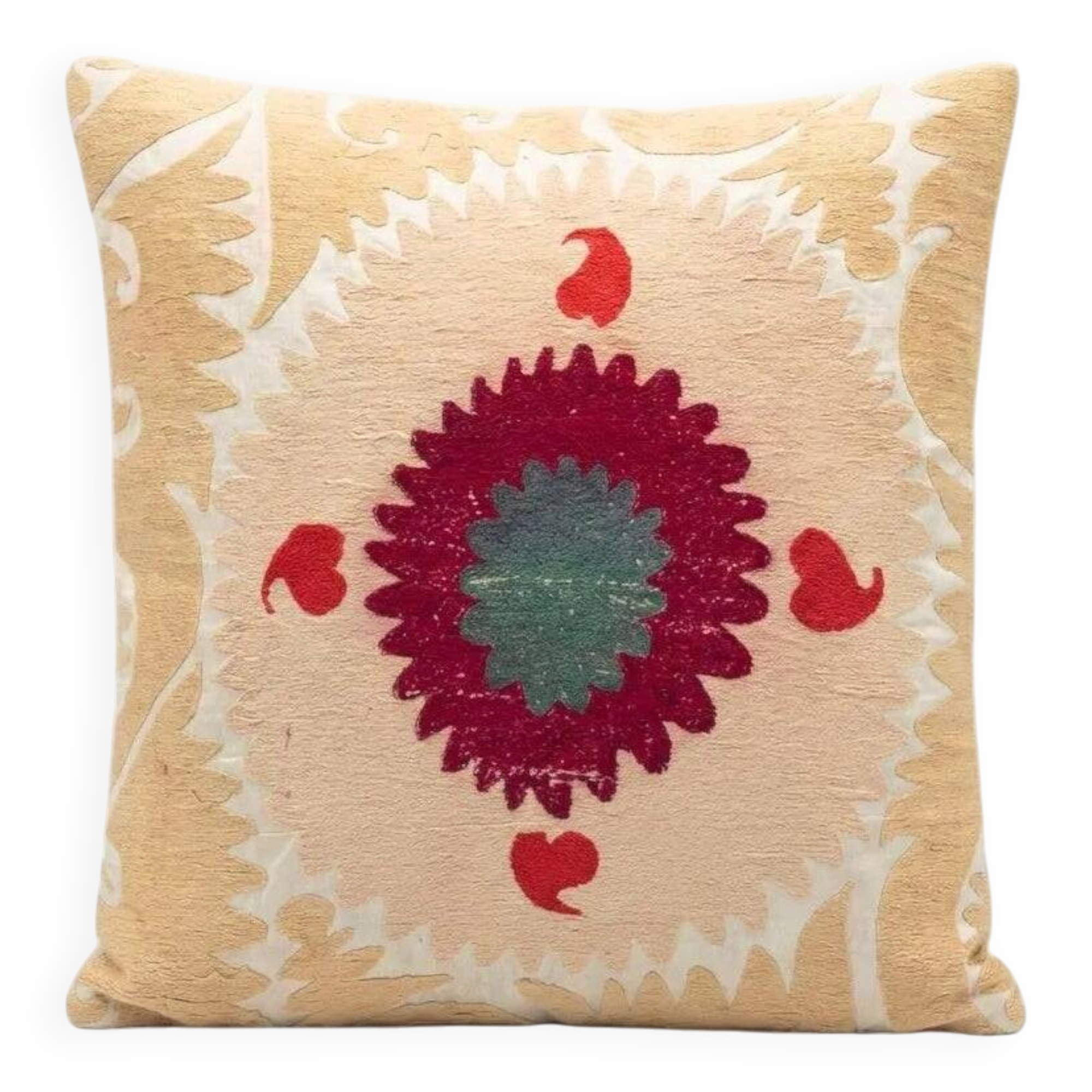 Housse de coussin brodée vintage 61x66 cm