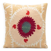 Housse de coussin brodée vintage 61x66 cm