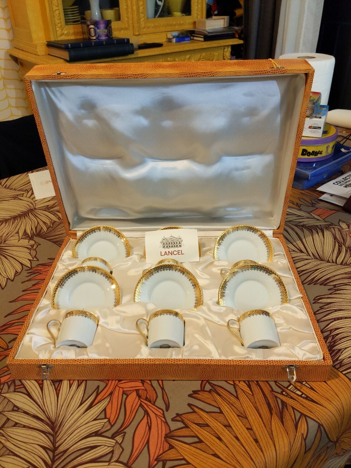 Service café fabrique royale de Limoges x6 (plates and cups) for Lansel