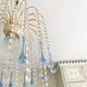Suspension style Murano en cristal de Bohême et pampilles bleues