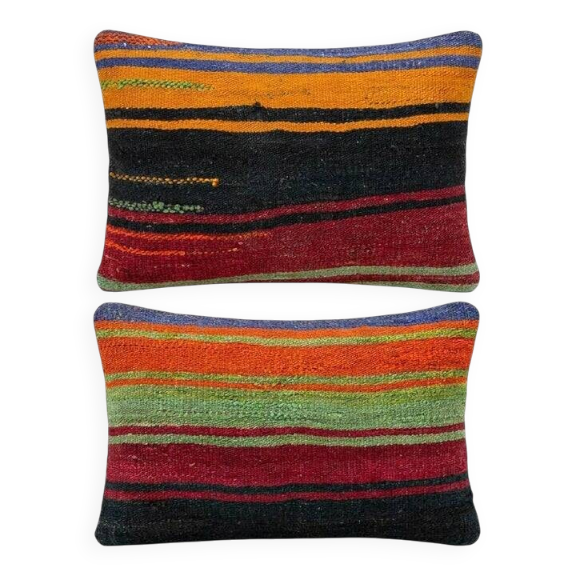 Set of 2 vintage kilim cushion covers 36x51 cm
