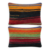 Set of 2 vintage kilim cushion covers 36x51 cm
