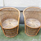 2 old armchairs 'Emmanuelle' in wicker