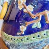 Large antique majolica cache pot, planter by Joseph Holdcroft.