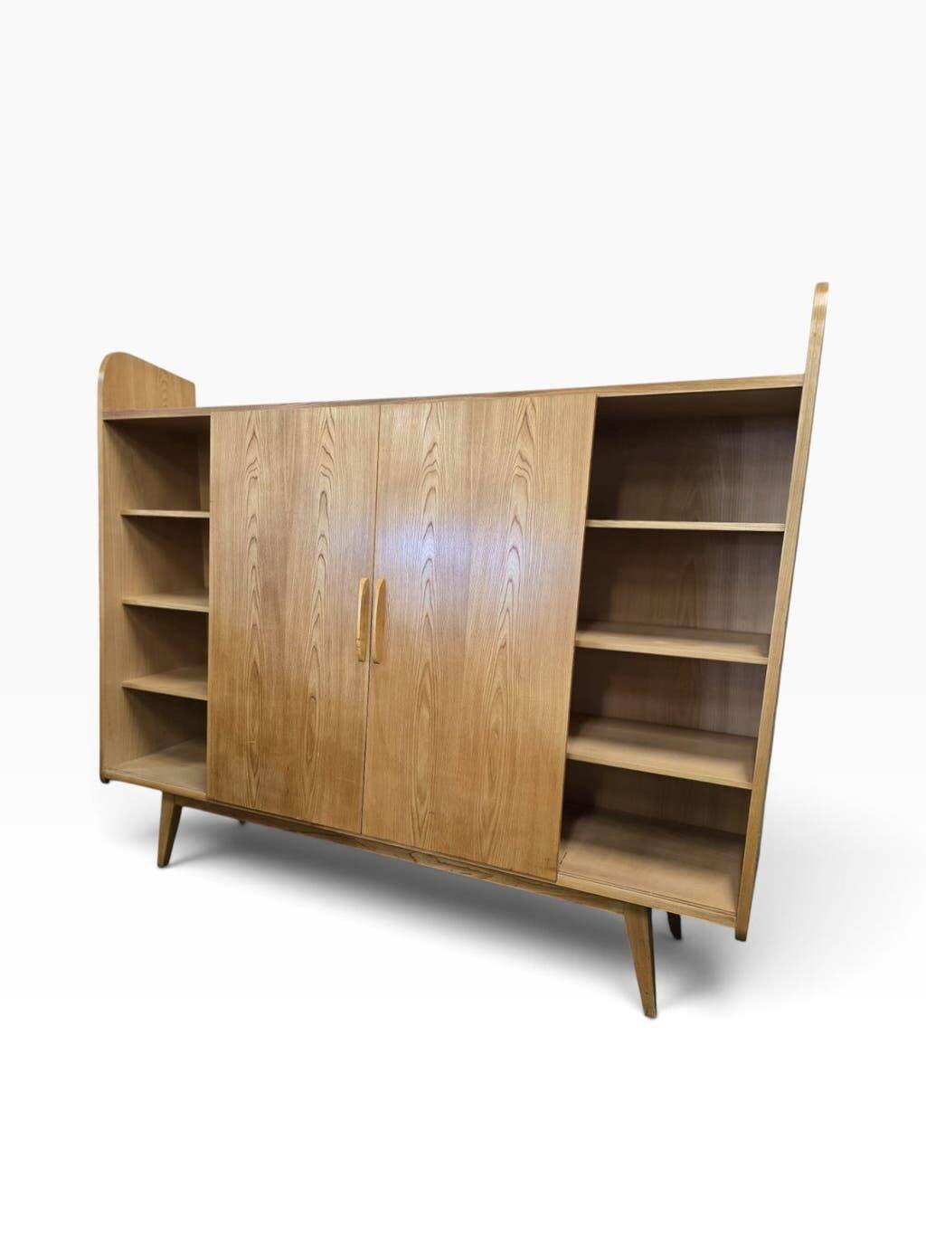 Vintage wooden wardrobe/display cabinet/wall unit