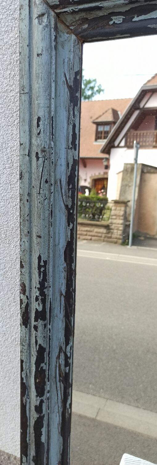 Rectangular mirror in old wood