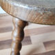 Vintage round milking stool , solid wood , tripod , 50s