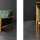 Vintage Mid-Century Modern Rosewood & Green Velour 3-Seater Sofa and Chair