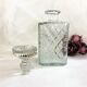 Old whisky or decant decanter textured crystal souflé in vintage checkerboard