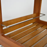 Scandinavian teak serving table with mirror tray, 70s