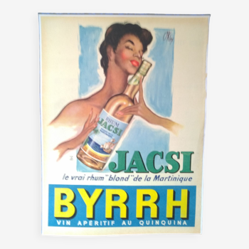 Une publicité papier  rhum  de Martinique  Jacsi  Byrrh  issue revue d'époque