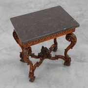 Pair of Napoleon III style Walnut side tables with Bluestone tops, France