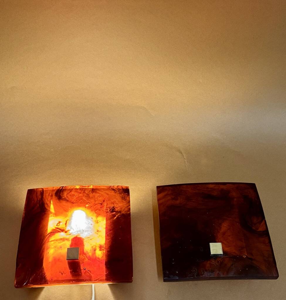 1970s resin wall lamps