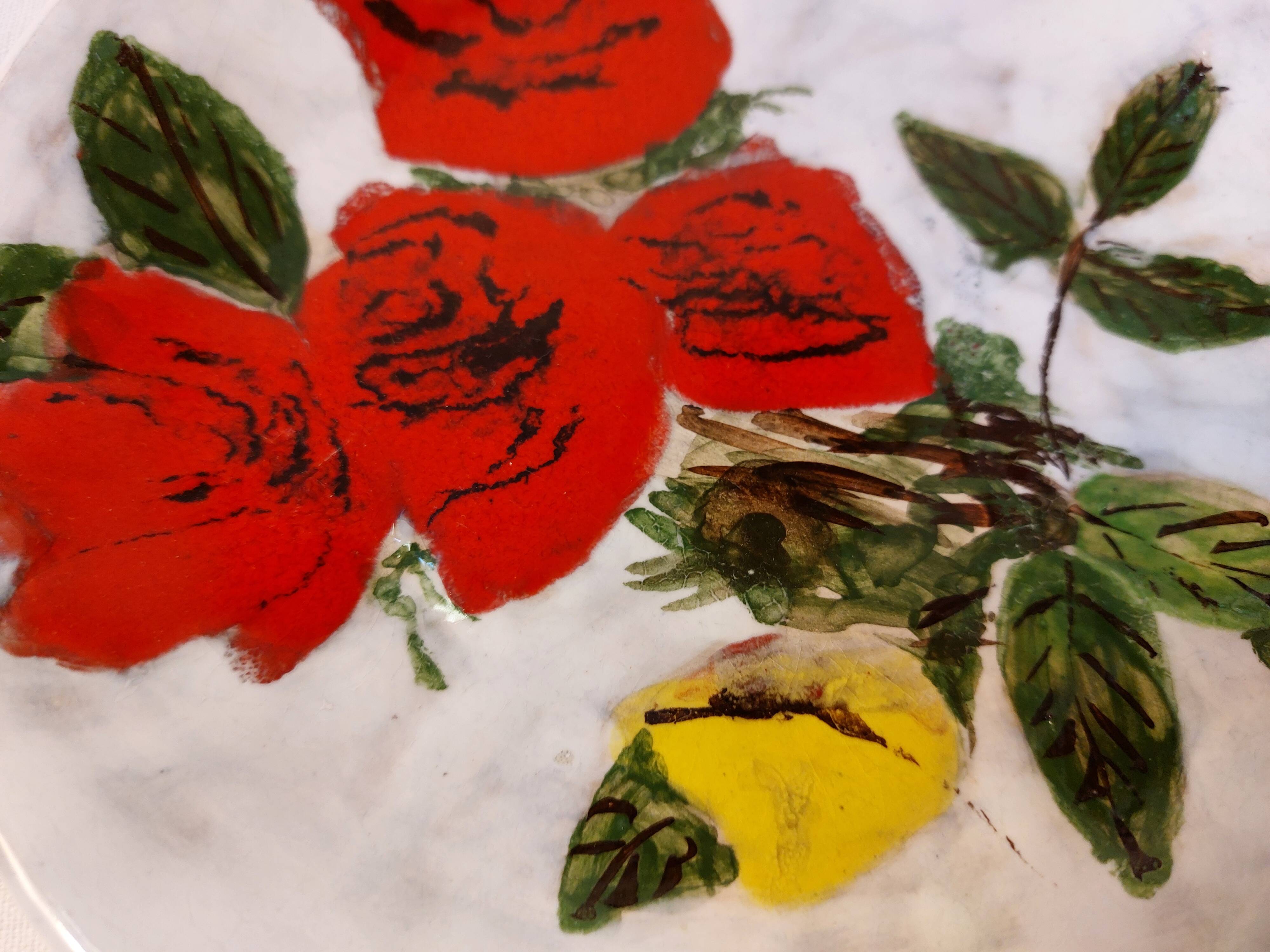 Set of 2 glazed ceramic dessert plates signed ZINGARO - Italy 1960s