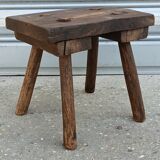 Solid oak milking stool