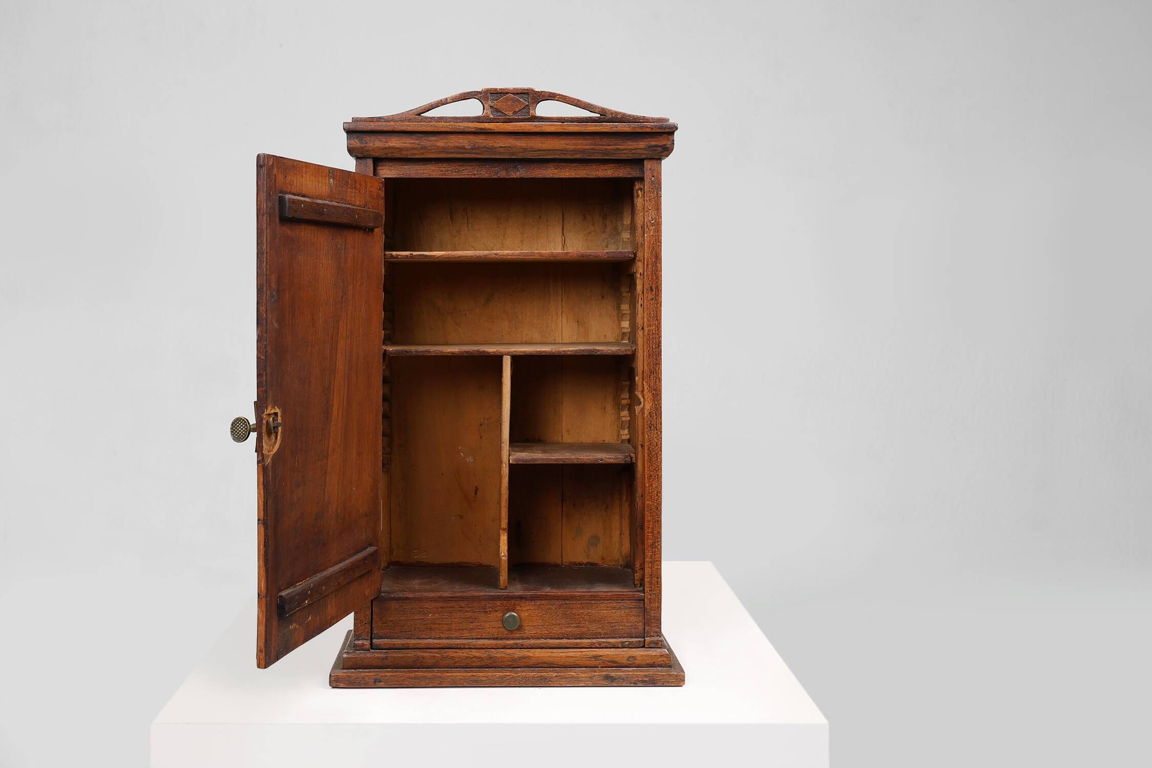 French Art Deco shaving cabinet in wood from the 1930