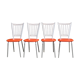Ensemble de 4 chaises de salle à manger ou de cuisine happy orange, Allemagne 1960